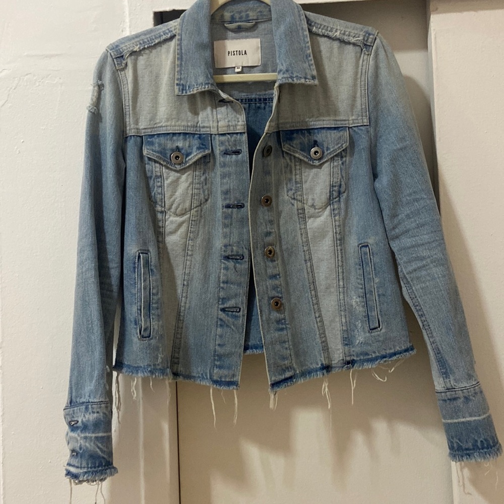 Pistola Distressed Cut Off Denim Jacket
